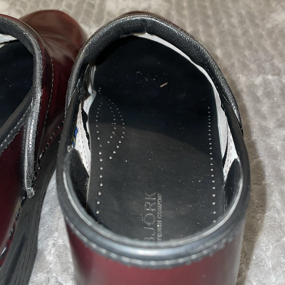 Bjork Swedish Comfort Brown Patent Leather Clogs.  Size EU‎ 45/46 - US 11/12. - Picture 7 of 13